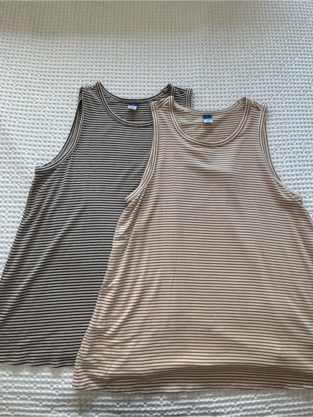 Old Navy Striped Tank Tops — Beige and Brown